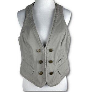 New York and Co Womens vest size 8 khaki vintage 90s Y2k